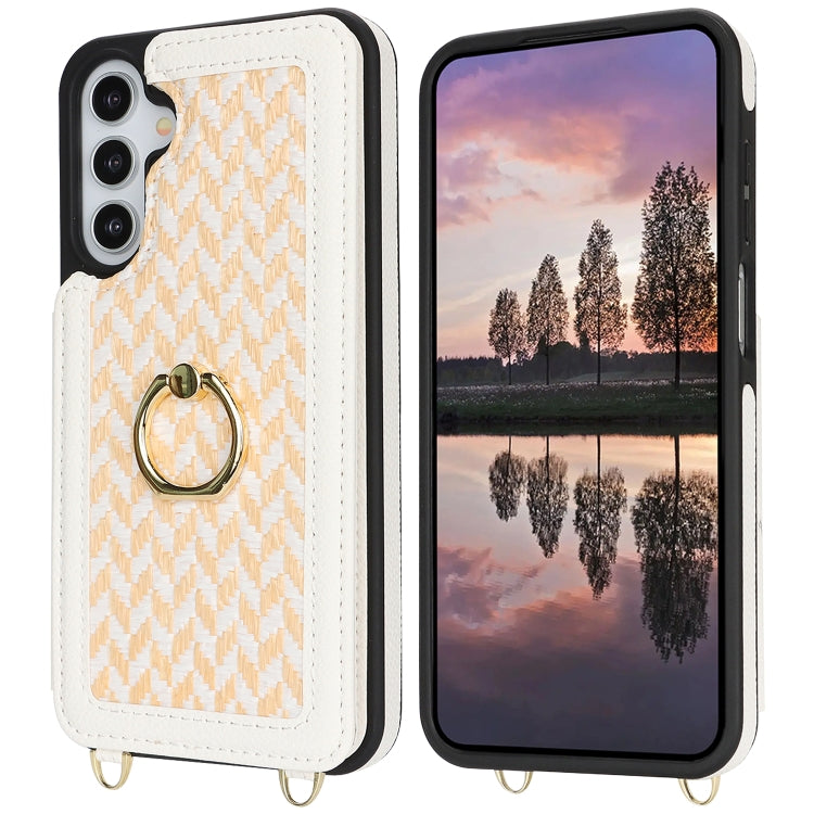 For Samsung Galaxy A14 5G / 4G Double Bckle Card Slot Full Coverage Phone Case with Cross-body Strap