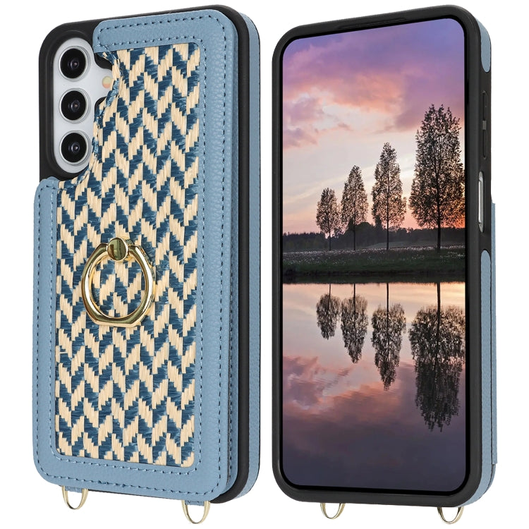 For Samsung Galaxy A14 5G / 4G Double Bckle Card Slot Full Coverage Phone Case with Cross-body Strap