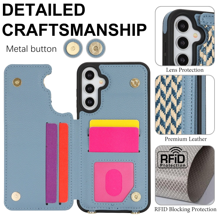For Samsung Galaxy A14 5G / 4G Double Bckle Card Slot Full Coverage Phone Case with Cross-body Strap