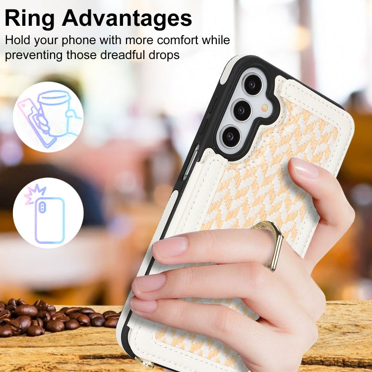 For Samsung Galaxy A15 5G / 4G Double Bckle Card Slot Full Coverage Phone Case with Cross-body Strap