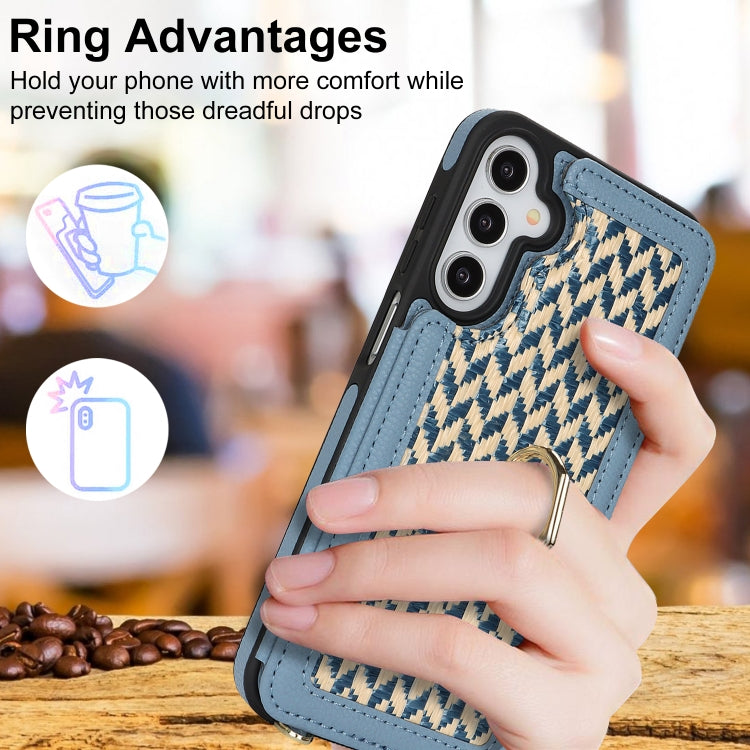 For Samsung Galaxy A15 5G / 4G Double Bckle Card Slot Full Coverage Phone Case with Cross-body Strap