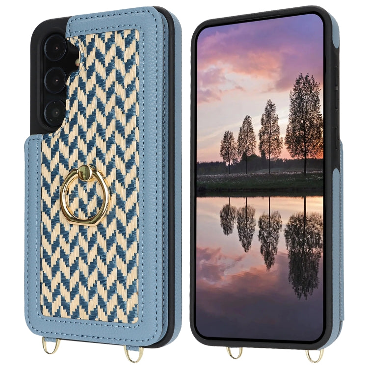 For Samsung Galaxy A35 5G / 4G Double Bckle Card Slot Full Coverage Phone Case with Cross-body Strap