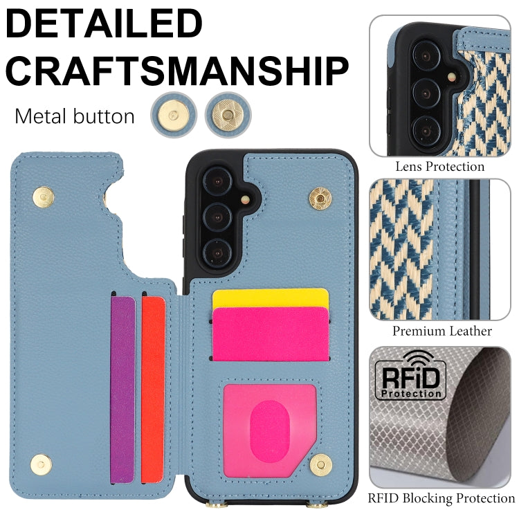 For Samsung Galaxy A35 5G / 4G Double Bckle Card Slot Full Coverage Phone Case with Cross-body Strap