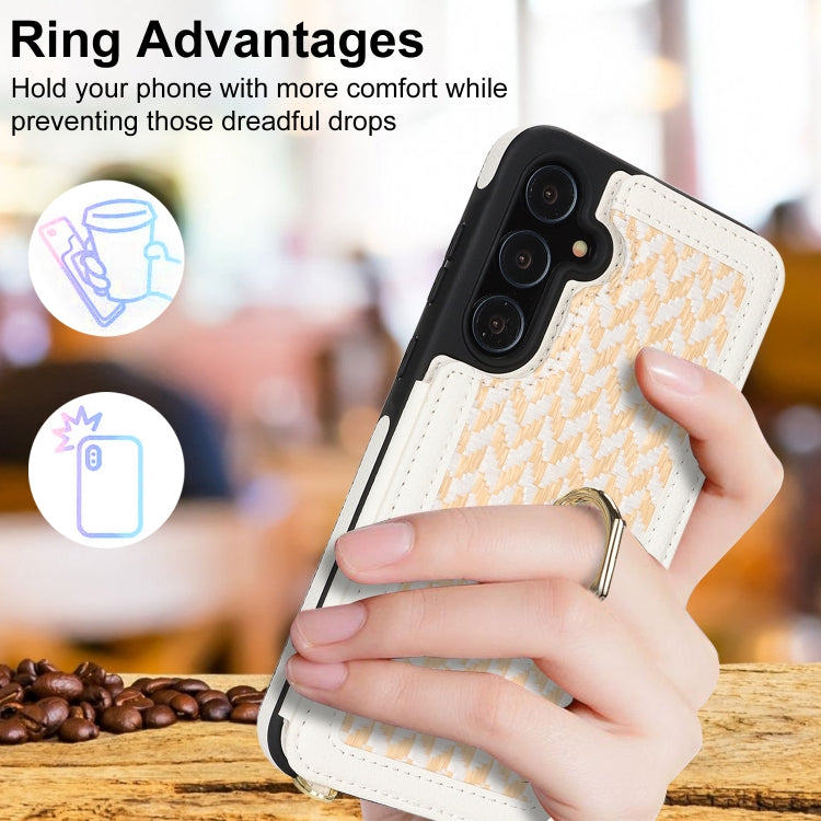 For Samsung Galaxy A55 5G / 4G Double Bckle Card Slot Full Coverage Phone Case with Cross-body Strap