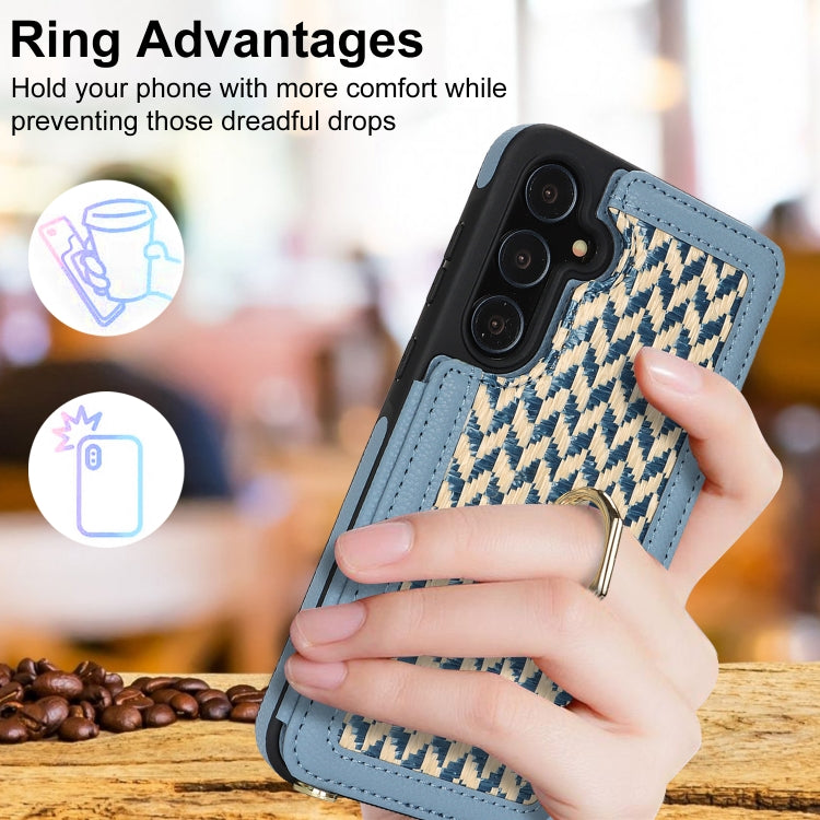 For Samsung Galaxy A55 5G / 4G Double Bckle Card Slot Full Coverage Phone Case with Cross-body Strap