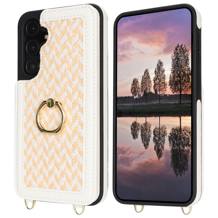 For Samsung Galaxy S23 FE 5G Double Bckle Card Slot Full Coverage Phone Case with Cross-body Strap