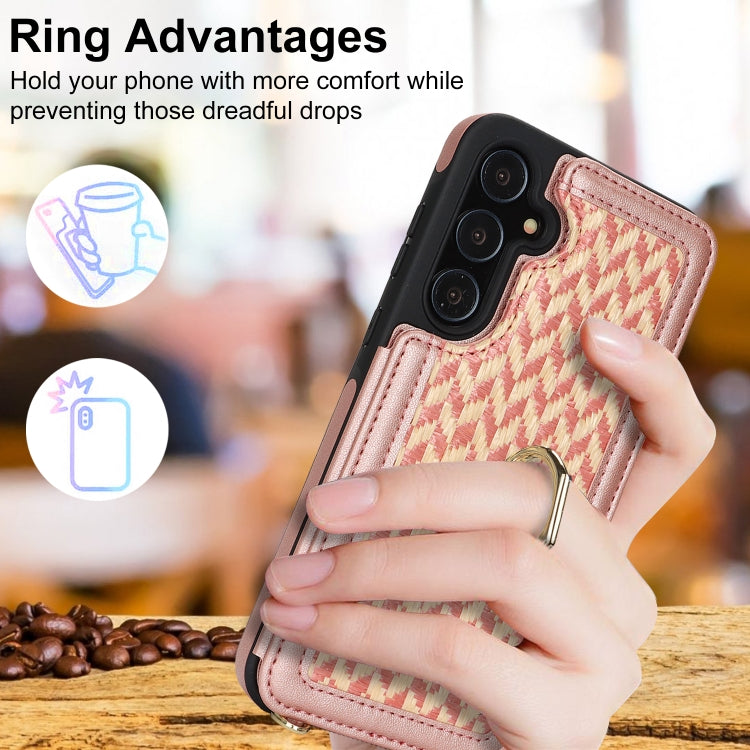 For Samsung Galaxy S23 FE 5G Double Bckle Card Slot Full Coverage Phone Case with Cross-body Strap
