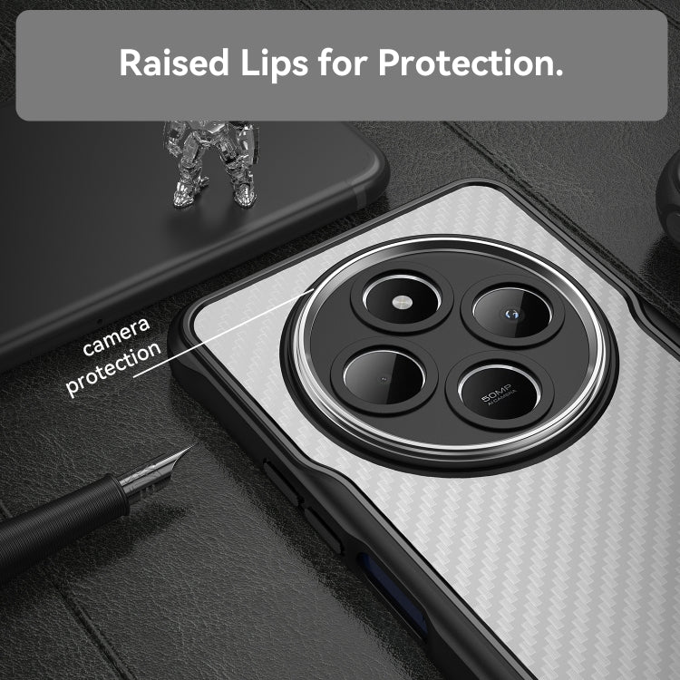 For Redmi 14C 4G Carbon Fiber Texture Translucent Phone Case