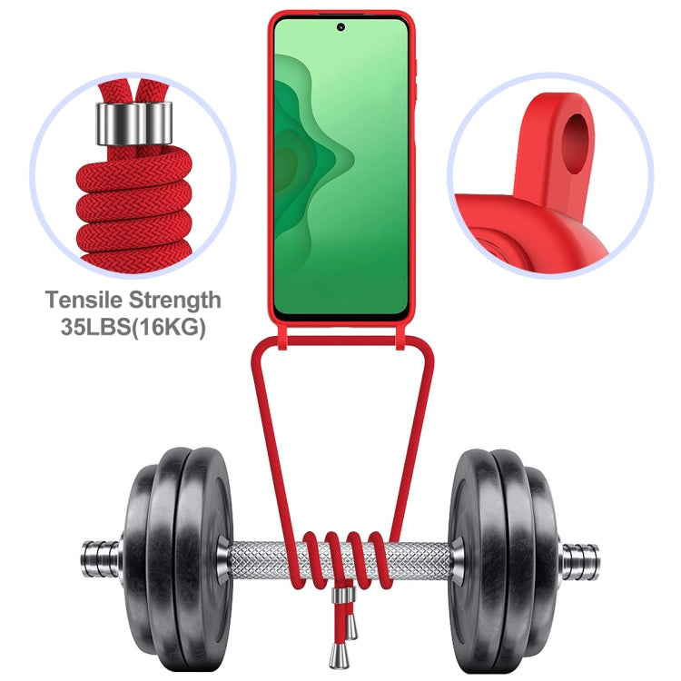 For Motorola Moto G14 Integrated Card Bag Solid Color Liquid Silicone Phone Case with Lanyard