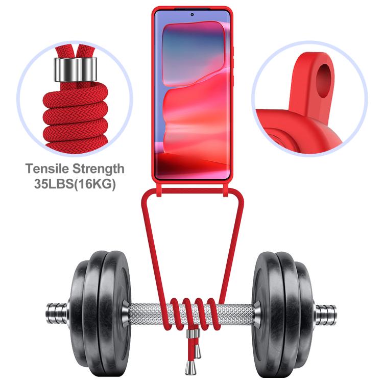 For Motorola Edge 50 Pro Integrated Card Bag Solid Color Liquid Silicone Phone Case with Lanyard