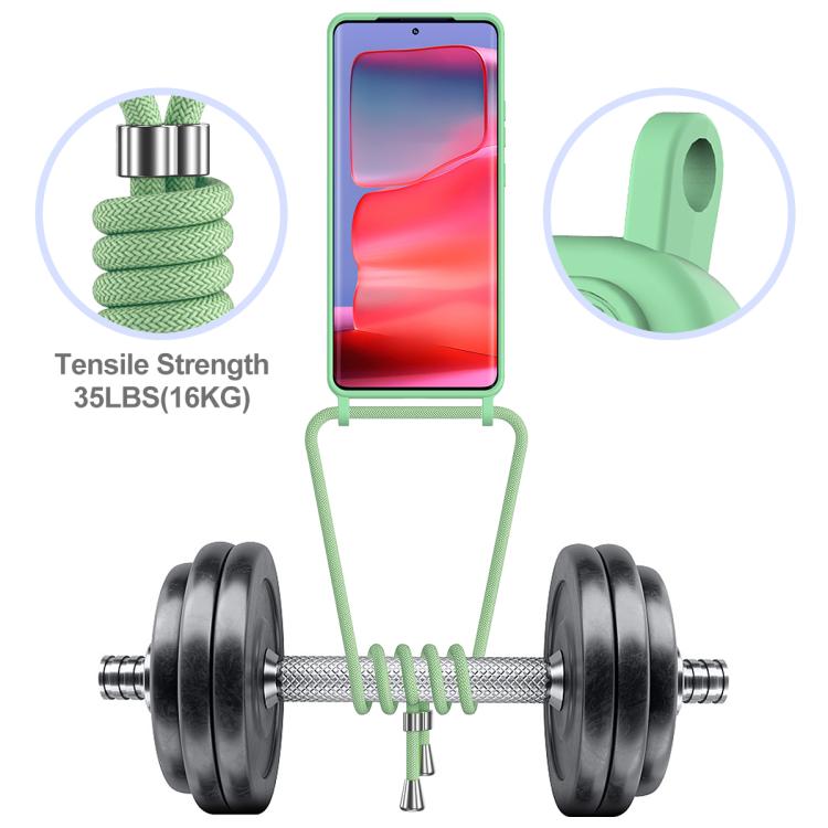 For Motorola Edge 50 Pro Integrated Card Bag Solid Color Liquid Silicone Phone Case with Lanyard