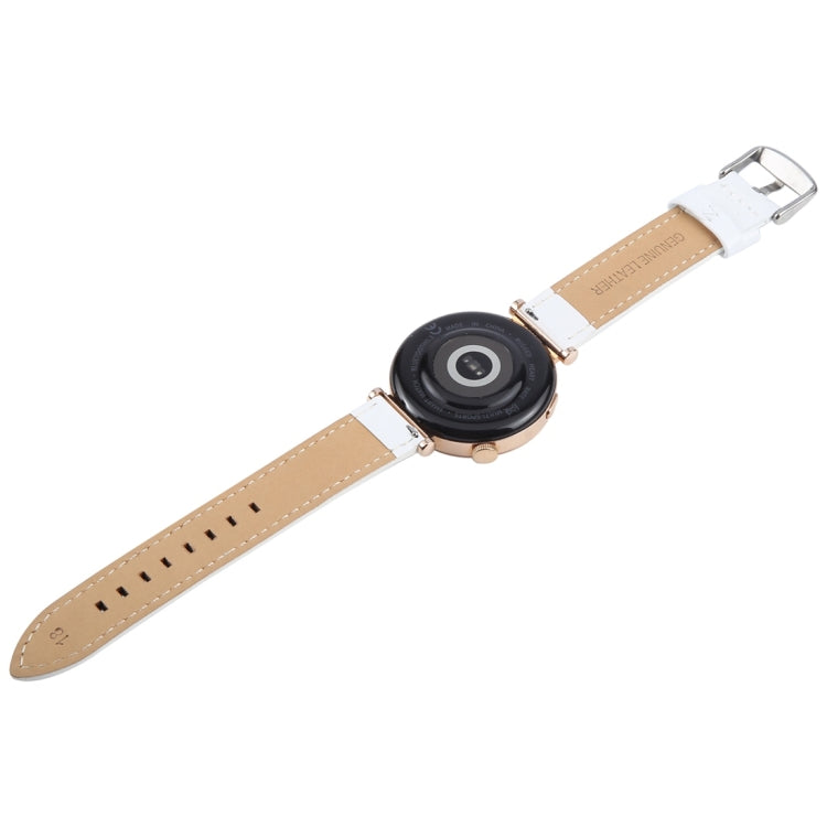 20mm Silver Steel Buckle Genuine Leather Watch Band Wristband
