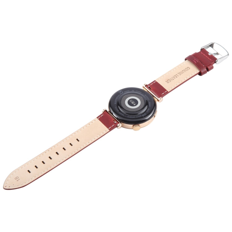 22mm Silver Steel Buckle Genuine Leather Watch Band Wristband