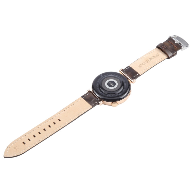 22mm Silver Steel Buckle Genuine Leather Watch Band Wristband