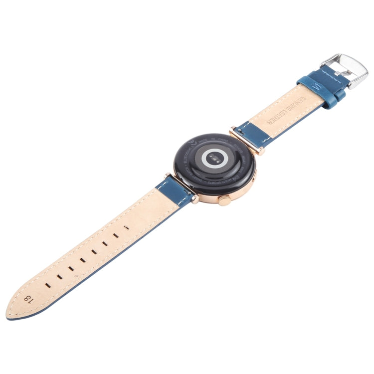 22mm Silver Steel Buckle Genuine Leather Watch Band Wristband