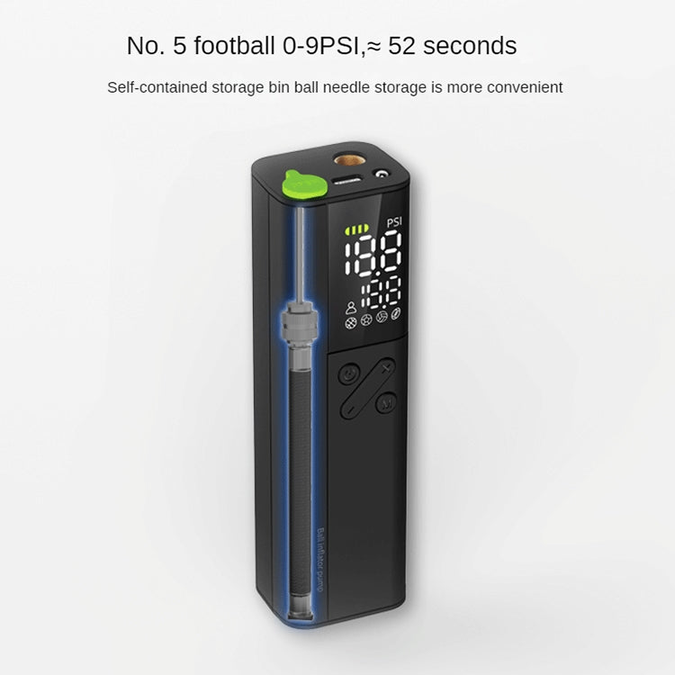 B7 Smart Electric Wireless Ball Air Pump With LED Display - Black
