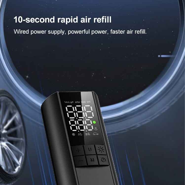T7 Car Digital Display Portable Smart Electric Air Pump - Black