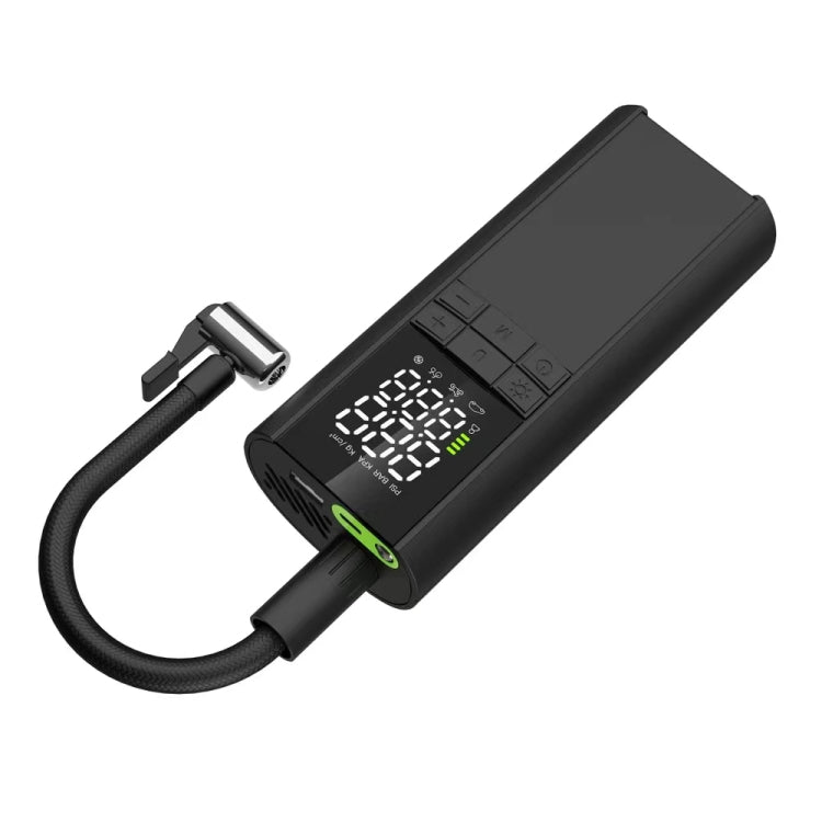 T8 Car Digital Display Portable Smart Electric Wireless Air Pump - Black