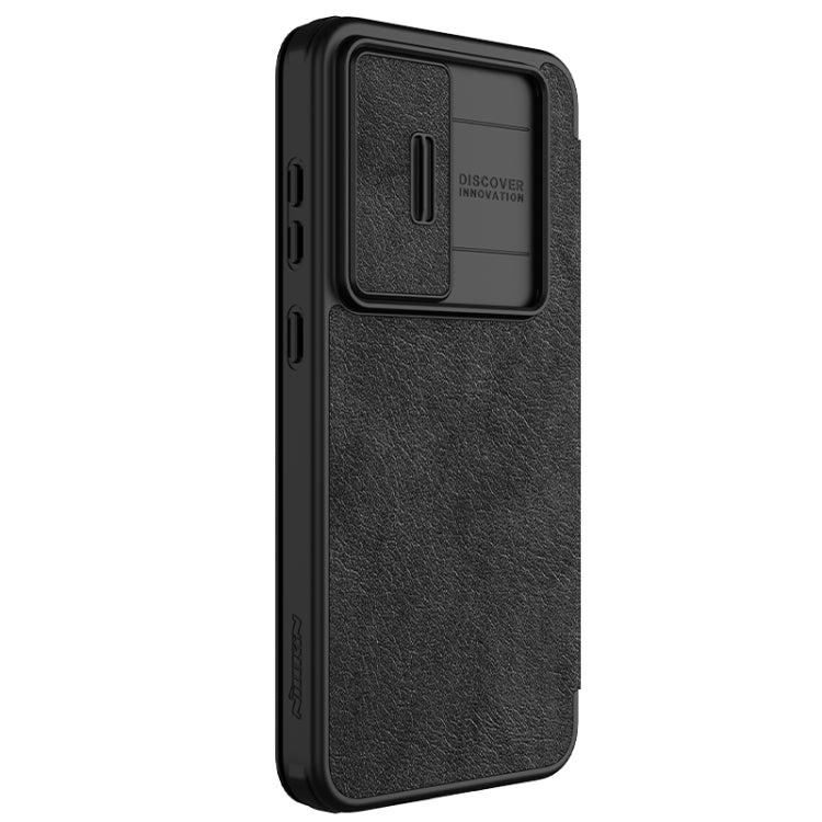 For Samsung Galaxy S24 FE 5G NILLKIN QIN Series Pro Sliding Camera Cover Design Leather Phone Case