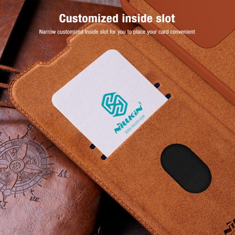 For Samsung Galaxy S24 FE 5G NILLKIN QIN Series Pro Sliding Camera Cover Design Leather Phone Case