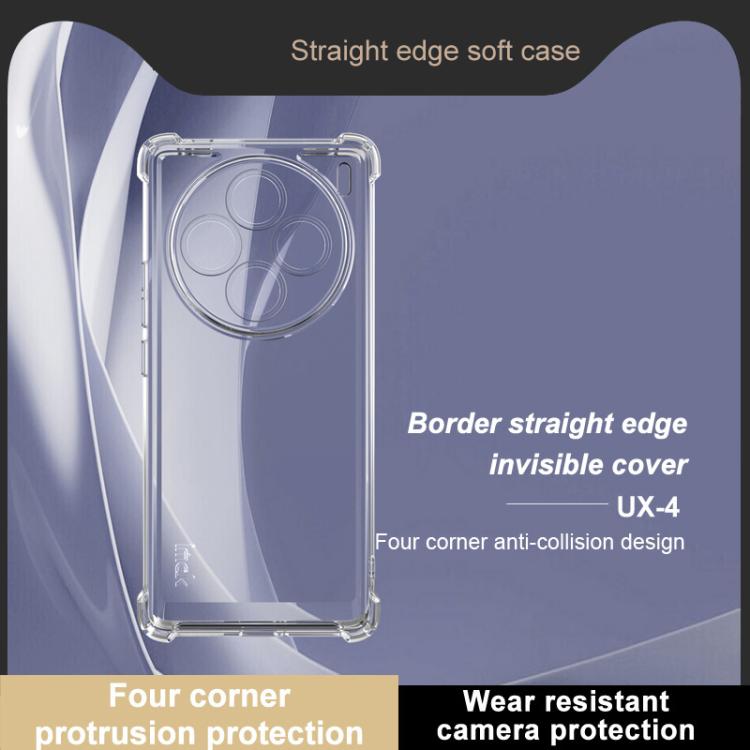 For vivo X100 IMAK UX-4 Series Four-corner Shockproof Phone Case - Transparent