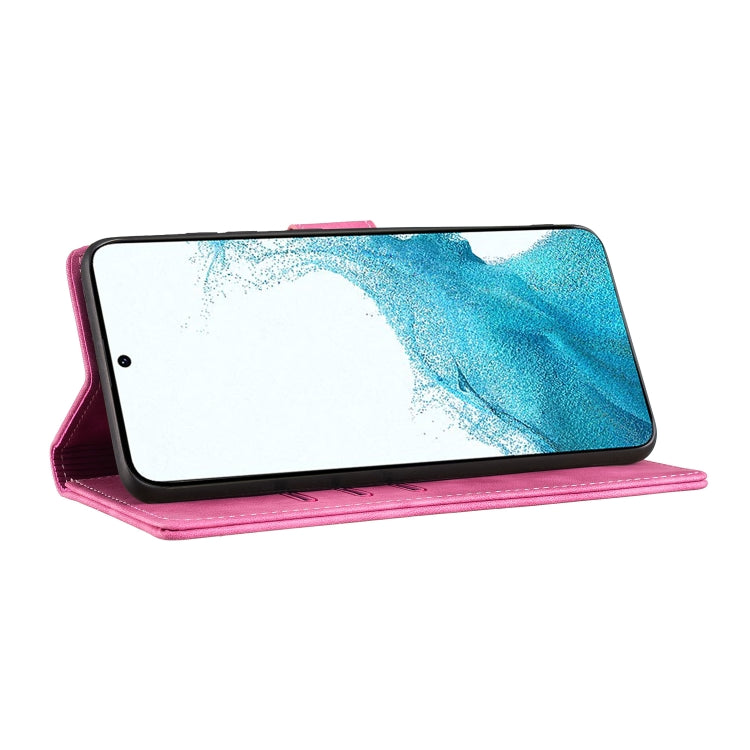 For Samsung Galaxy S25 5G Pen Heart Cat Embossed Leather Phone Case