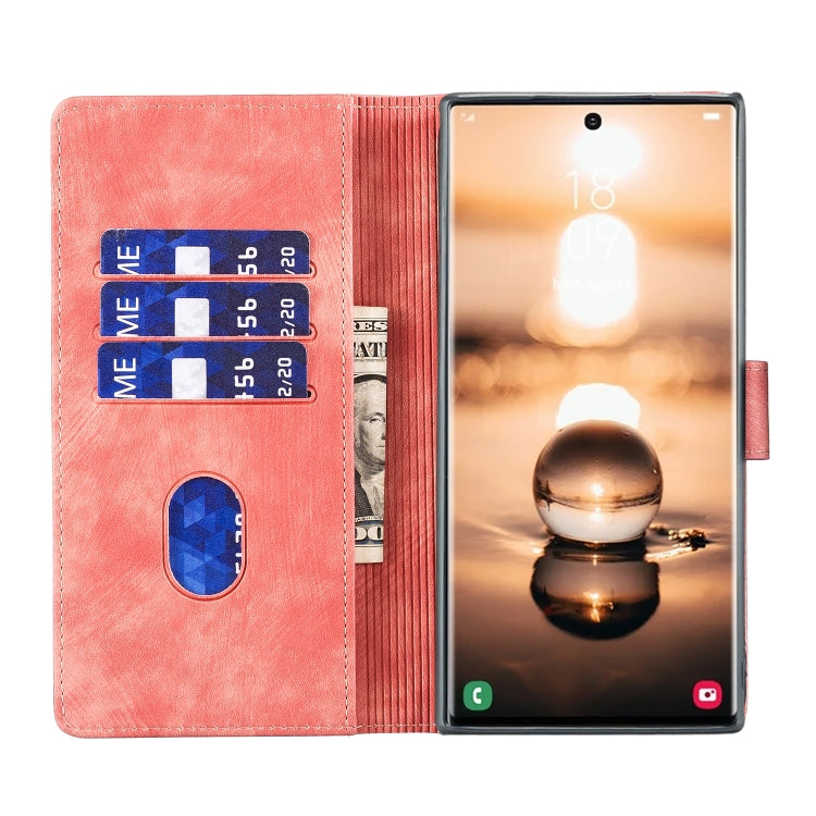 For Samsung Galaxy S25 Ultra 5G Pen Heart Cat Embossed Leather Phone Case