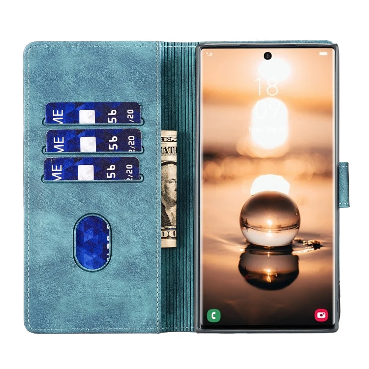 For Samsung Galaxy S25 Ultra 5G Pen Heart Cat Embossed Leather Phone Case