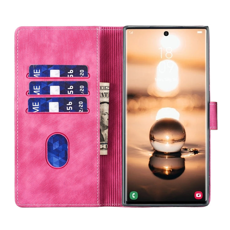 For Samsung Galaxy S25 Ultra 5G Pen Heart Cat Embossed Leather Phone Case