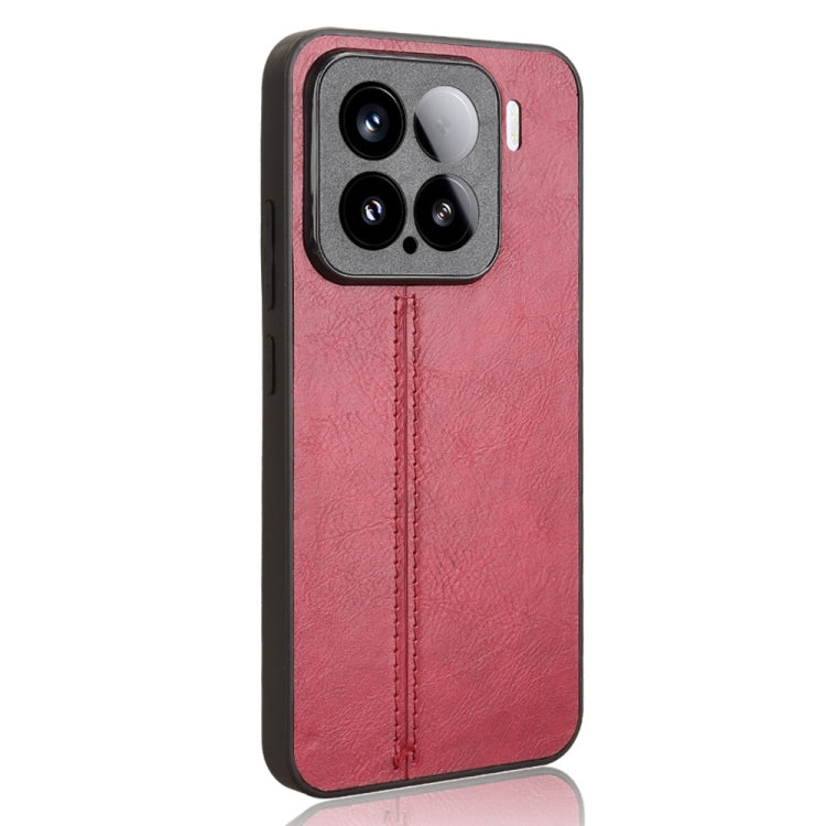For Xiaomi 15 Cow Pattern Sewing Back Cover Phone Case