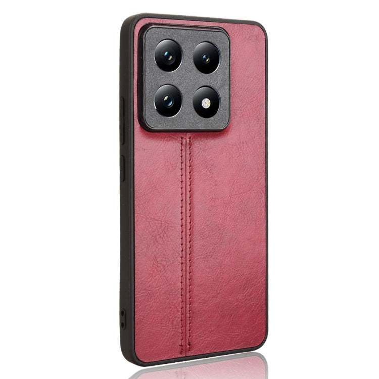 For Xiaomi 14T Cow Pattern Sewing Card Bag Phone Case