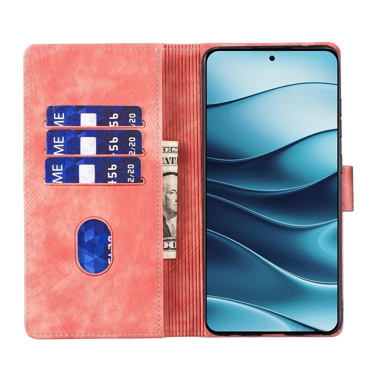 For Redmi Note 14 5G Pen Heart Cat Embossed Leather Phone Case