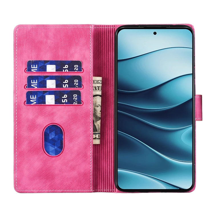 For Redmi Note 14 5G Pen Heart Cat Embossed Leather Phone Case