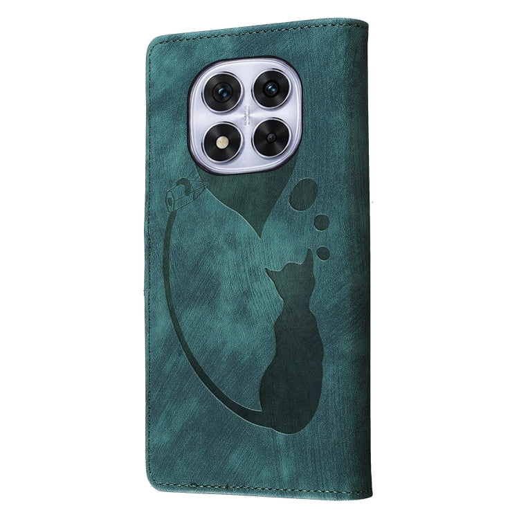 For Redmi Note 14 Pro 5G Pen Heart Cat Embossed Leather Phone Case