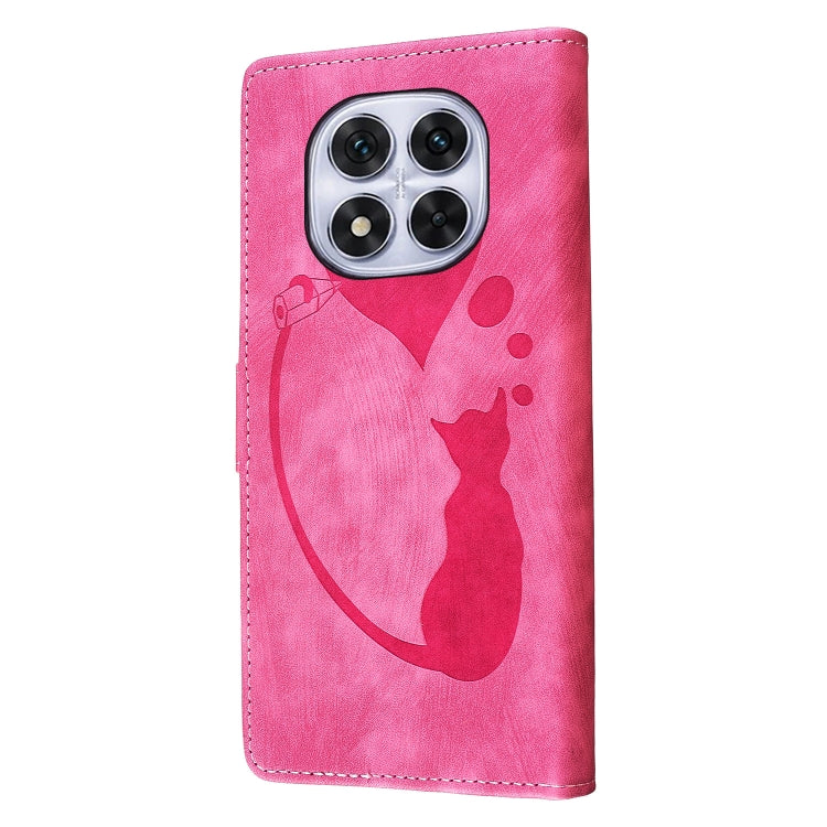 For Redmi Note 14 Pro 5G Pen Heart Cat Embossed Leather Phone Case