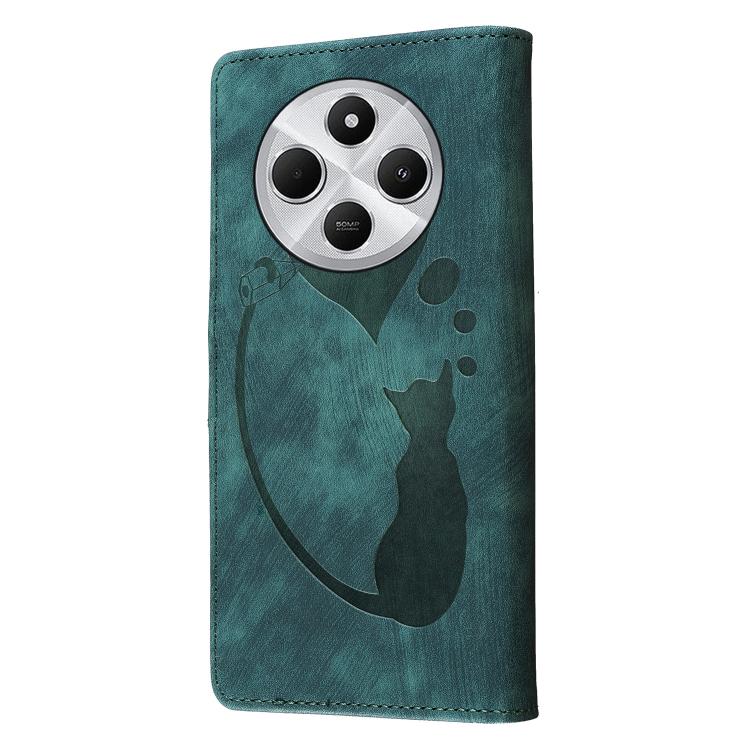 For Redmi A4 5G Pen Heart Cat Embossed Leather Phone Case