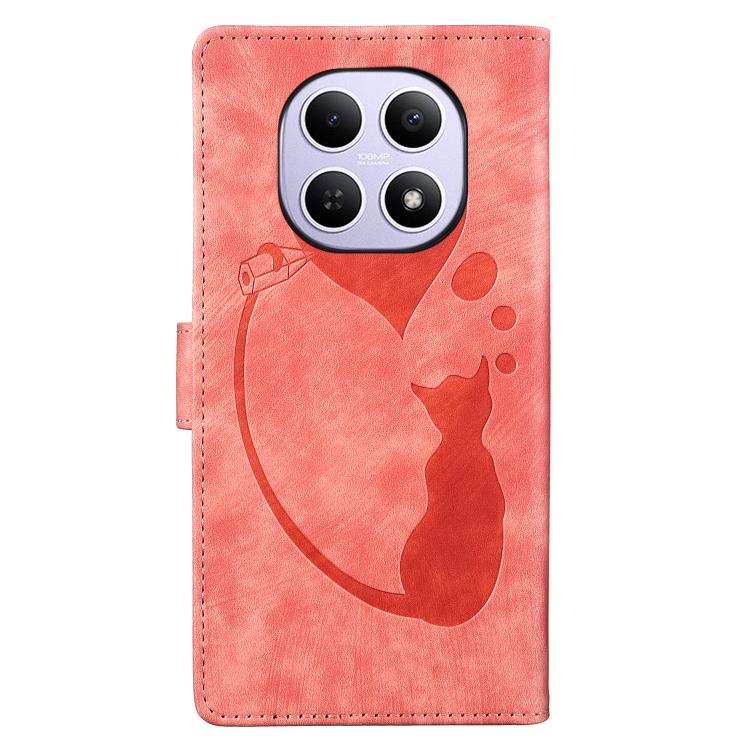 For Redmi Note 15 4G / 5G Global 164mm Pen Heart Cat Embossed Leather Phone Case