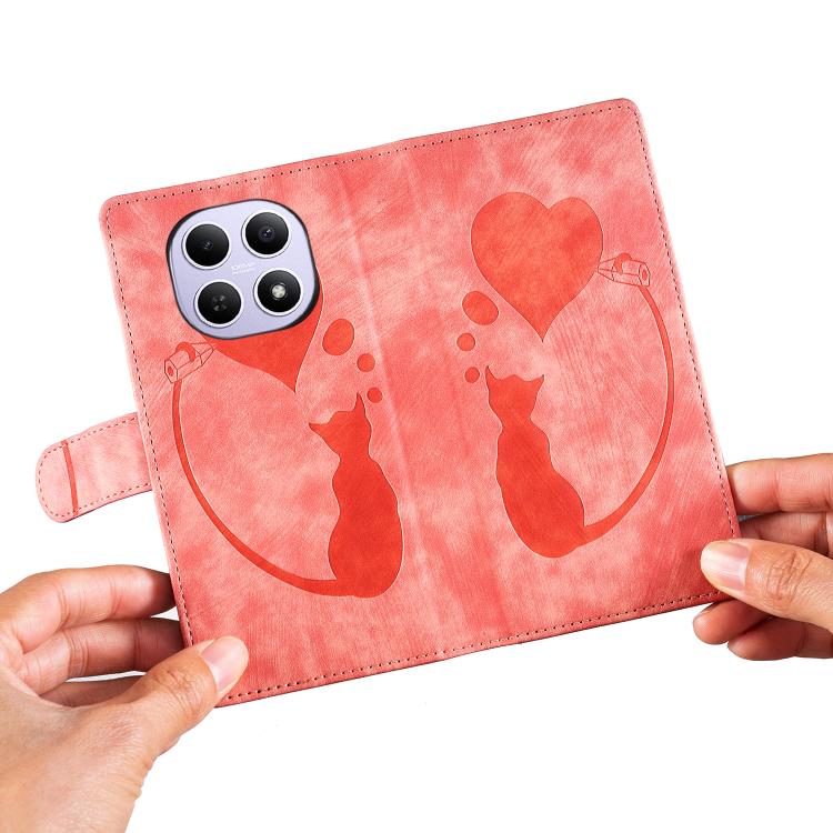For Redmi Note 15 4G / 5G Global 164mm Pen Heart Cat Embossed Leather Phone Case