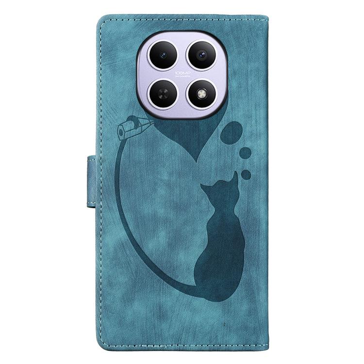 For Redmi Note 15 4G / 5G Global 164mm Pen Heart Cat Embossed Leather Phone Case