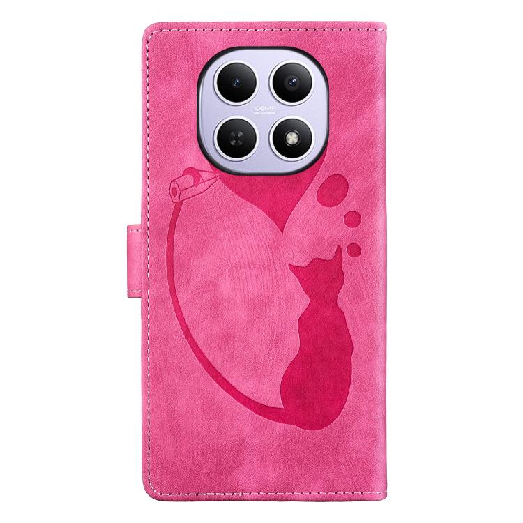For Redmi Note 15 4G / 5G Global 164mm Pen Heart Cat Embossed Leather Phone Case