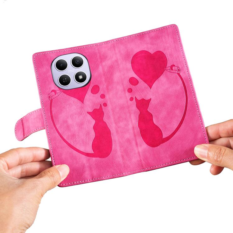 For Redmi Note 15 4G / 5G Global 164mm Pen Heart Cat Embossed Leather Phone Case