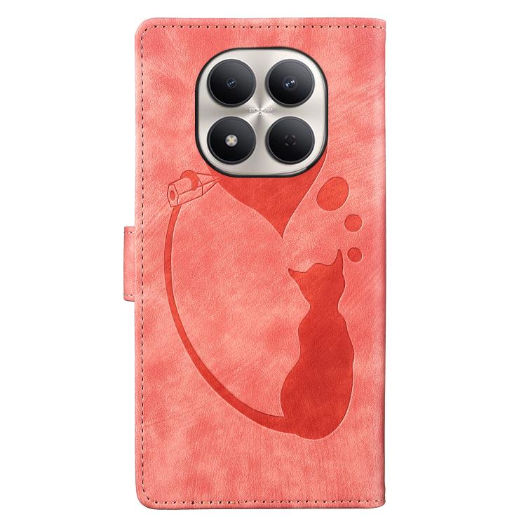 For Redmi Note 15 Pro 4G Global 163.2mm Pen Heart Cat Embossed Leather Phone Case