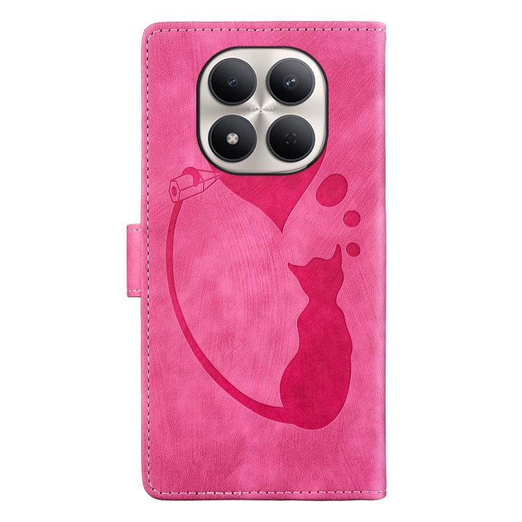 For Redmi Note 15 Pro 4G Global 163.2mm Pen Heart Cat Embossed Leather Phone Case