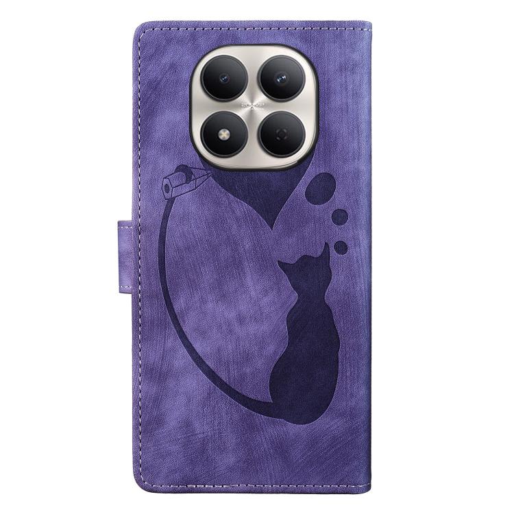 For Redmi Note 15 Pro 5G Global 163.6mm Pen Heart Cat Embossed Leather Phone Case