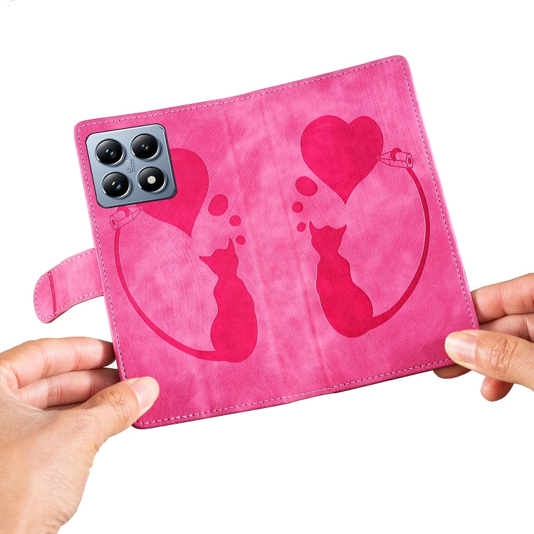 For Xiaomi 14T Pro Pen Heart Cat Embossed Leather Phone Case