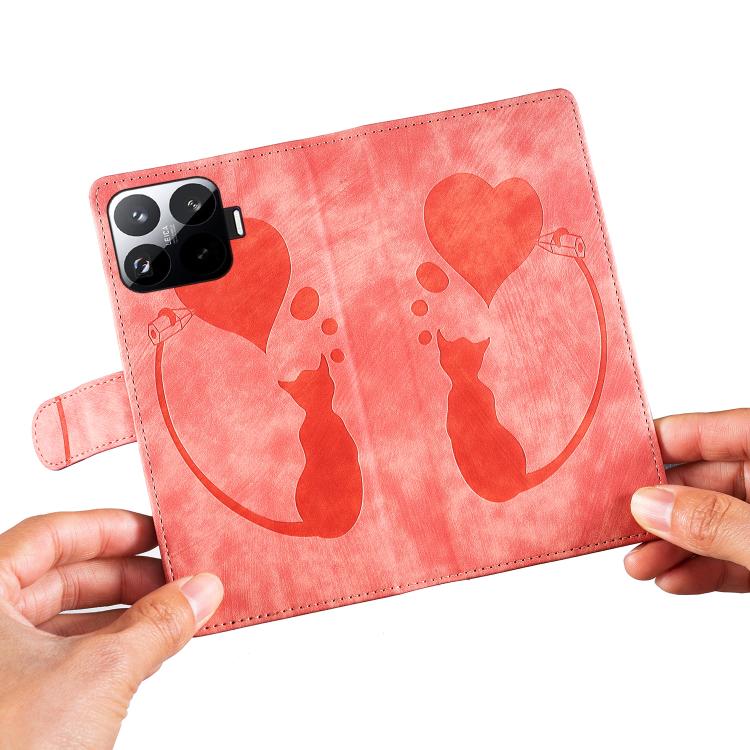 For Xiaomi 15T Pro 5G Pen Heart Cat Embossed Leather Phone Case