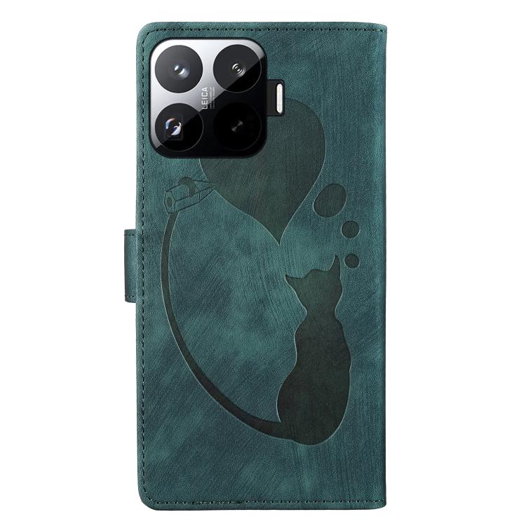 For Xiaomi 15T Pro 5G Pen Heart Cat Embossed Leather Phone Case