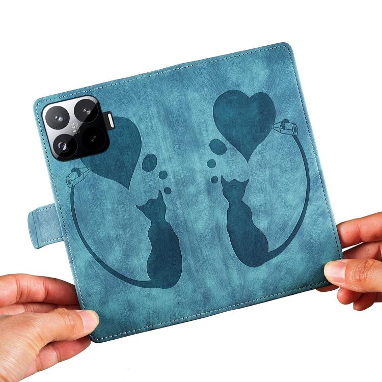 For Xiaomi 15T Pro 5G Pen Heart Cat Embossed Leather Phone Case