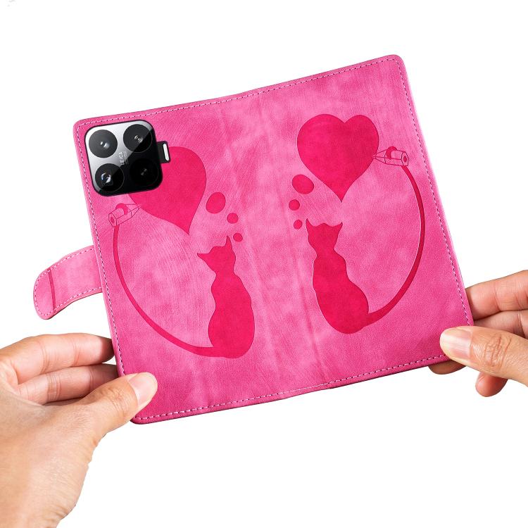 For Xiaomi 15T Pro 5G Pen Heart Cat Embossed Leather Phone Case