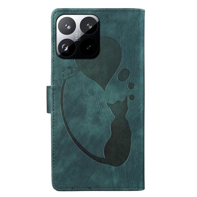 For Xiaomi 15T 5G Pen Heart Cat Embossed Leather Phone Case